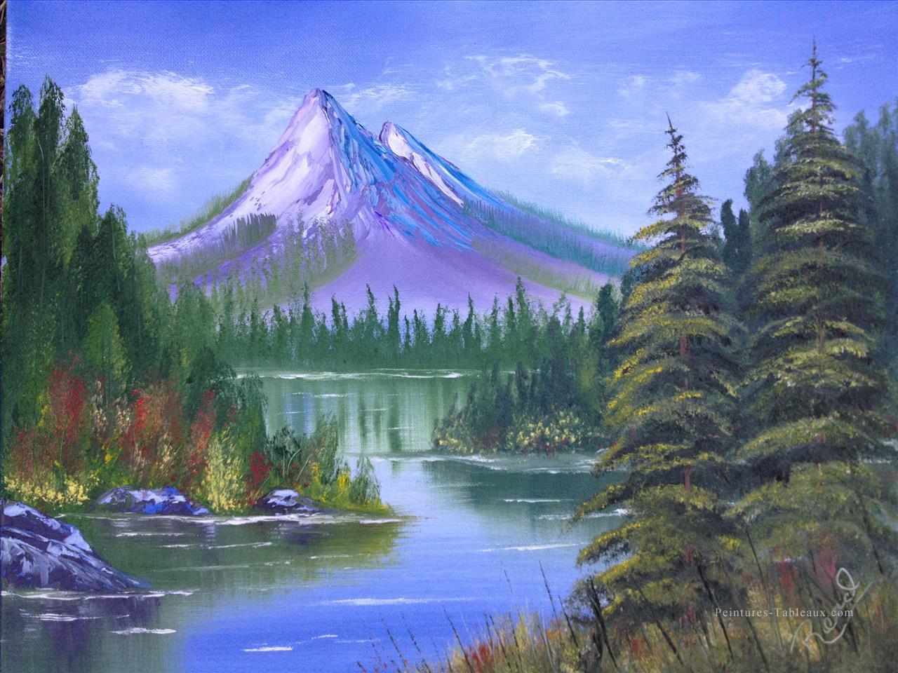 Style Sierra Montagnes de Bob  Ross  Peinture  Tableau  en Vente